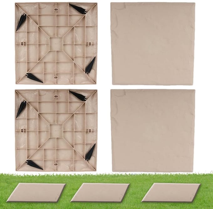 Decoratieve Stapstenen - Tuinpad Stenen - Buiten Lopen - Milieuvriendelijk Hars - 4 Stuks