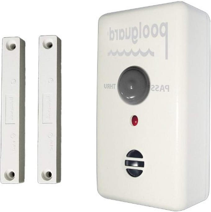 Pool Gate Alarm - Outdoor Alarm - Pool Safety - Passage Function - 10 Feet Range - White