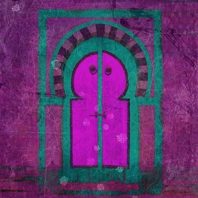 Safaary - Marokkaanse Schilderij Poort Paars