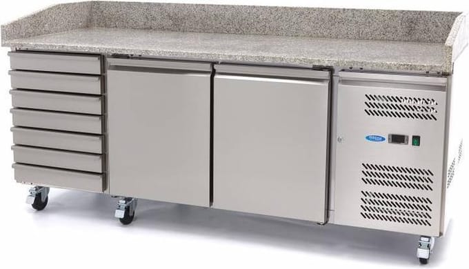 Pizzawerkbank - 202 cm - 2 Deuren - 5 x 1/6 GN - 7 Laden