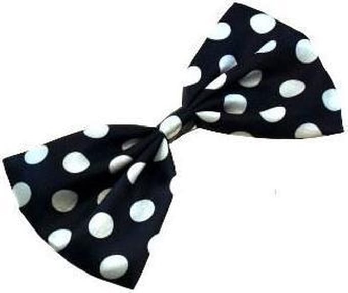 Zac's Alter Ego - Large polkadot bow Haarclip - Zwart