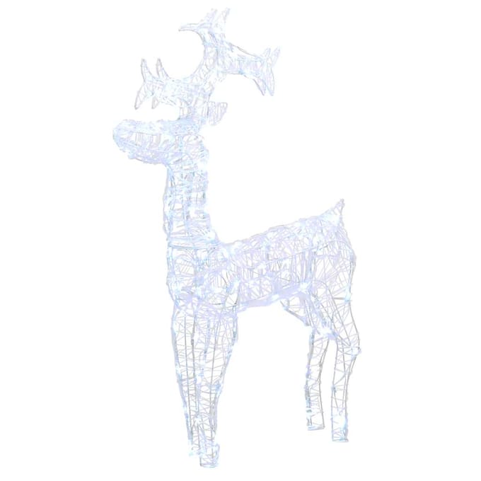 vidaXL - Kerstdecoratie - rendieren - 90 - LED's - 60x16x100 - cm - acryl