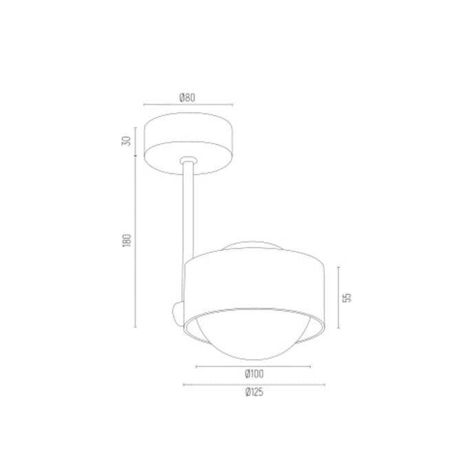 Argon Plafondlamp Mado, beige, 1-lamp, hoogte 21 cm, staal/glas