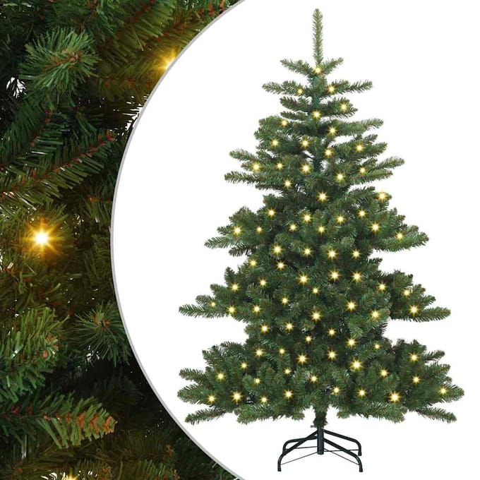 vidaXL - Kunstmatige - Hinged - Kerstboom - Groen - 150 - cm - PVC - en - Staal
