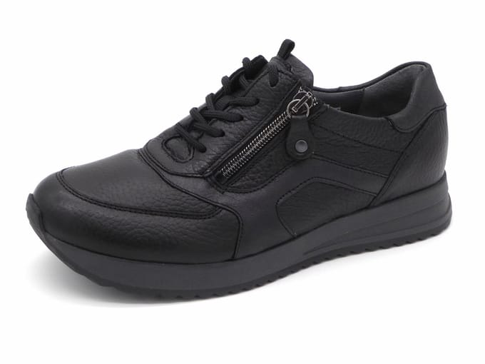 Waldläufer Dames Sneaker - 752002-200-001 Zwart - Wijdte H - Maat 6½ (40)