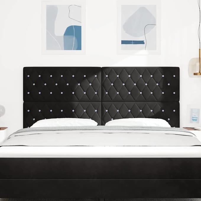 vidaXL - Hoofdbord - Zwart - 180 - cm - Fluweel
