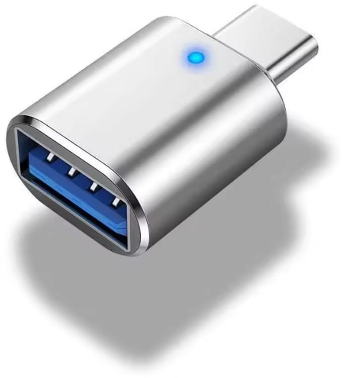 USB-C naar USB-A 3.0 Adapter – Compacte en Snelle Converter – Zilver