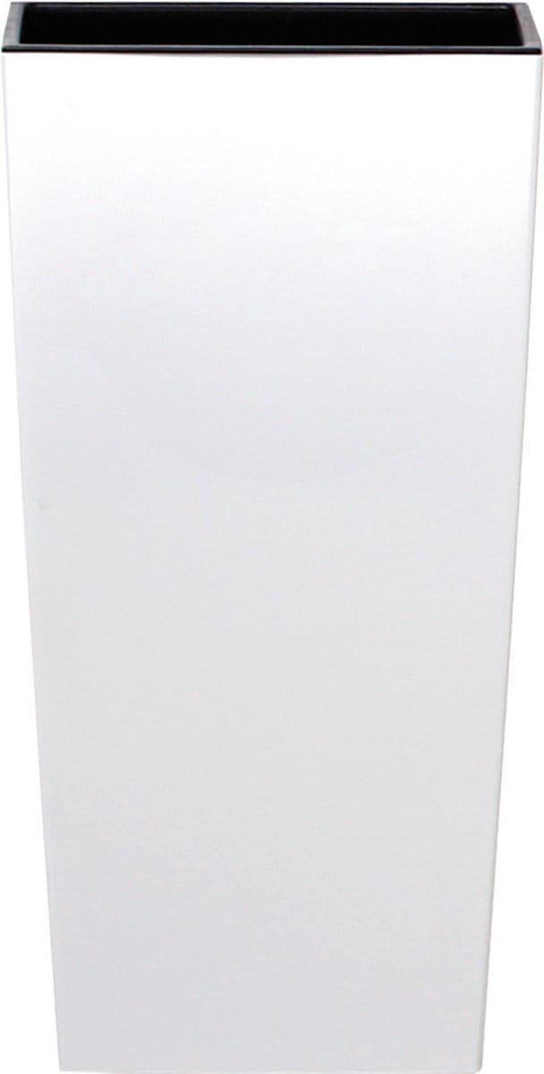 Prosperplast bloempot/plantenpot Urbi met binnenpot - wit - 29 x 29 x 55 cm - Kunststof