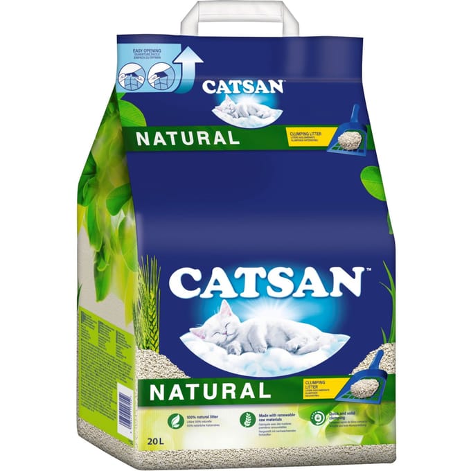 20L Natural Catsan Kattenbakvulling Biologisch Afbreekbaar