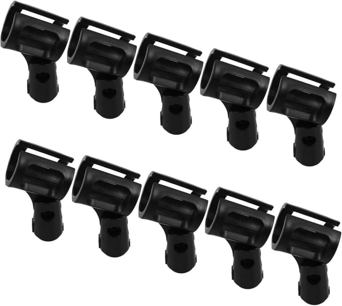 Microfoon Klemmen - Microfoonhouder Clips - Opnemen & Presenteren - Verstelbare Hoek - 7.5 x 6 x 3.7 cm - Zwart