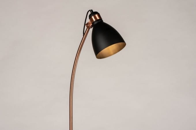 Lumidora Vloerlamp 73796 - RITA - E27 - Zwart - Roodkoper - Metaal