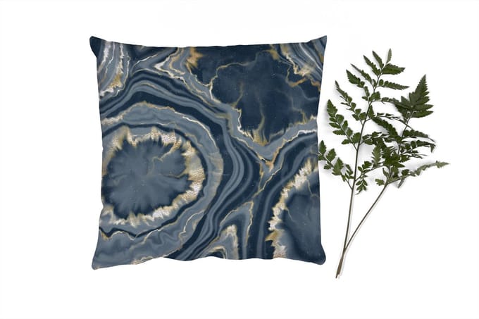 Sierkussens - Kussentjes Woonkamer - 60x60 cm - Geode - Goud - Marmer - Stenen