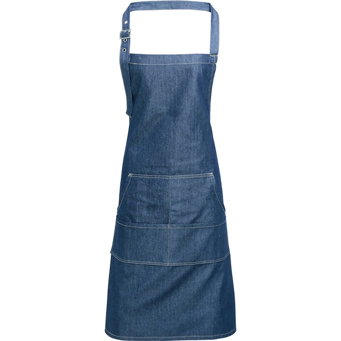 Premier Unisex Volwassenenschort met zakken (Blauwe Denim)