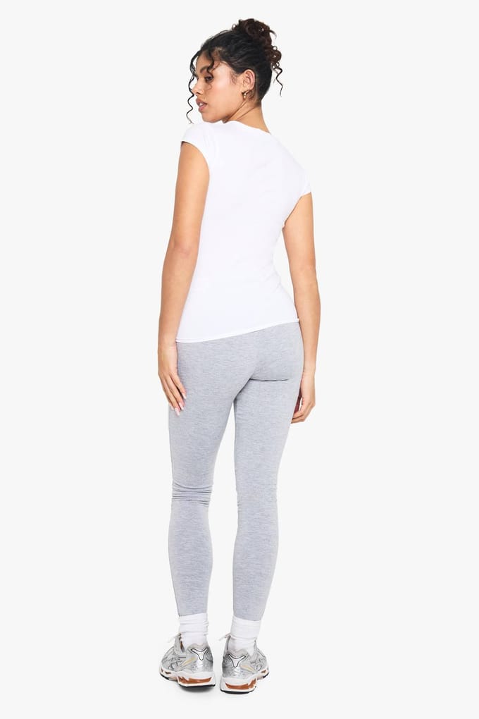 boohoo Dames Dubbele laag Modal-Jersey Legging | Grey Marl | Maat: 12