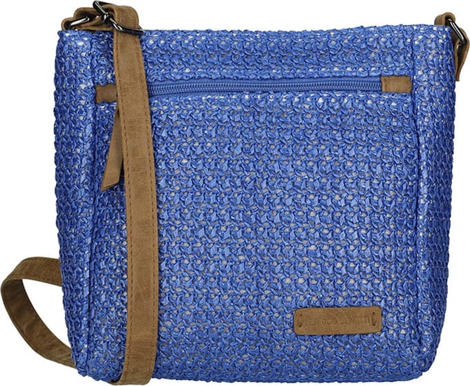 Enrico Benetti Rieten Schoudertas Ibiza Steel - Blue