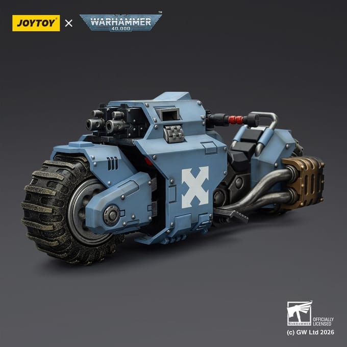 Warhammer 40,000 Raider-pattern Combat Bike Space Wolves with twin-linked bolt rifles 22 cm