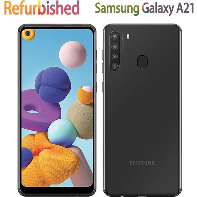 Gereviseerde Samsung Galaxy A21 A215U 32GB 3GB RAM Mobiele Telefoon met Enkele SIM/Dubbele SIM Simple Set