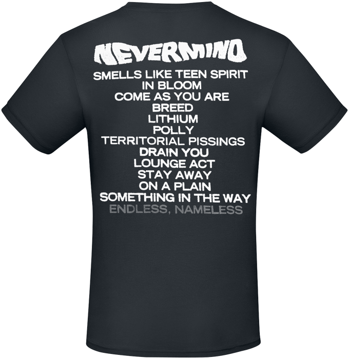 Nirvana T-shirt - Nevermind Tracklist - S tot 3XL - voor Mannen - zwart
