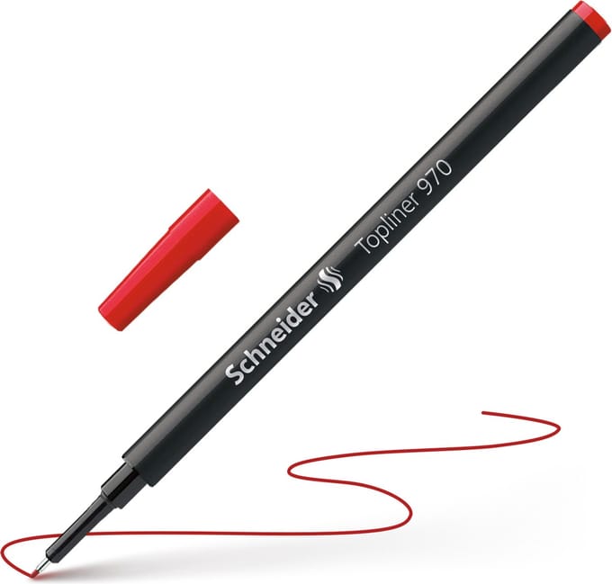Schneider finelinervulling - Topliner 970 - rood - S-9702