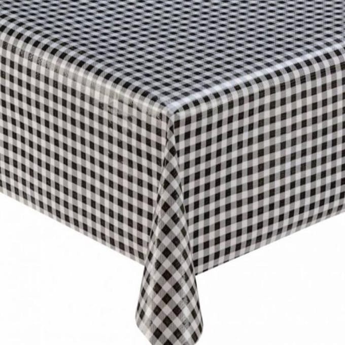 Atelier Du Baj Pepita Black Mexicaans Tafelzeil - 250 x 120 cm