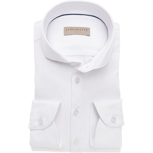John Miller Slim Fit Long Sleeve Polo Wit / male
