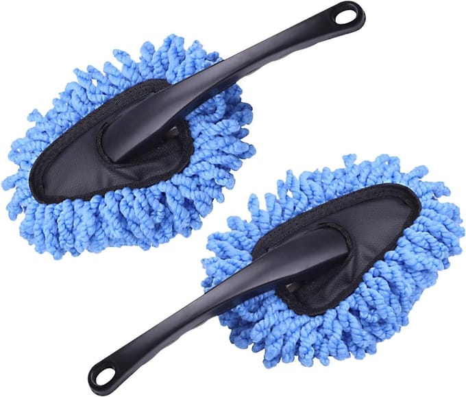 Microfiber Stoffer - Stofborstel - Auto Interieur - Herbruikbaar - 2 Stuks - Blauw