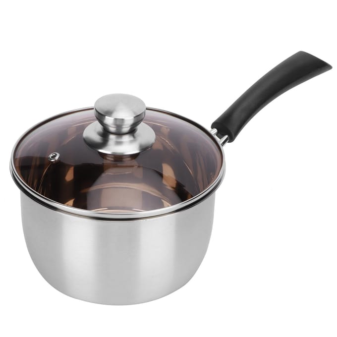 Casserole à lait à une poignée Casserole multifonction pour soupe Casserole pour ragoût Casserole pour aliments pour bébé Casserole à sauce Casserole de cuisine gray