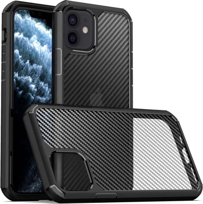 Smartphonica iPhone 11 carbon hoesje - Zwart geschikt voor iPhone 11