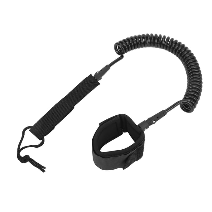Laisse de Surf Haute Élasticité TPU Noir Réglable Enroulée Cordon de Jambe de Surf pour Paddleboards Longboards 9 feet black