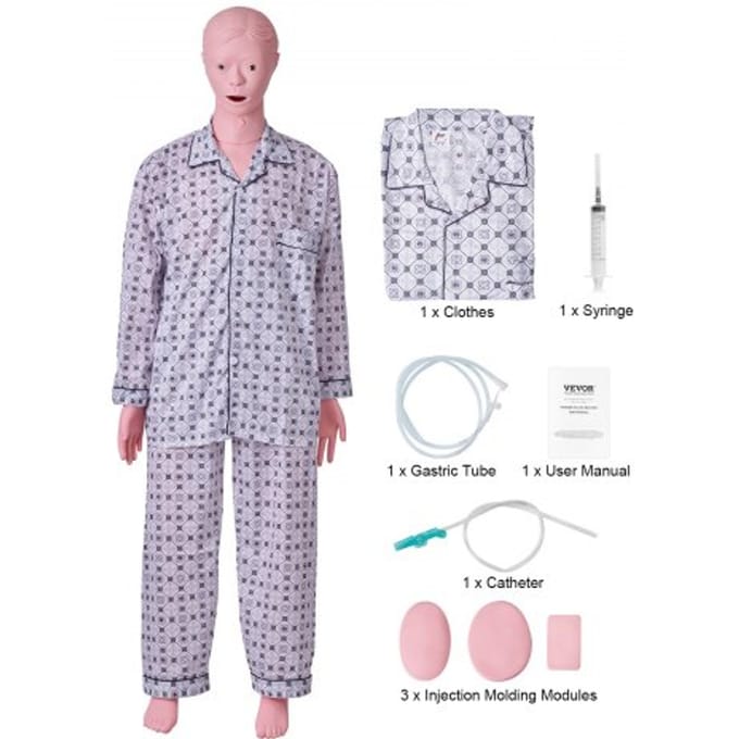 VEVOR Man Verpleegpop Patiëntenzorg Simulator Lespraktijk