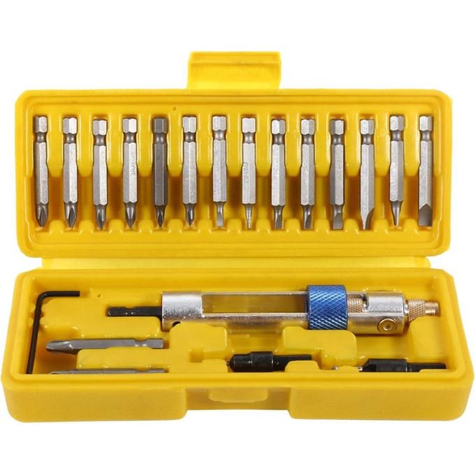 Perceuse Visseuse Jeu de Embouts Multi Tournevis Tête Pivotante avec Différents Types d'Embouts
