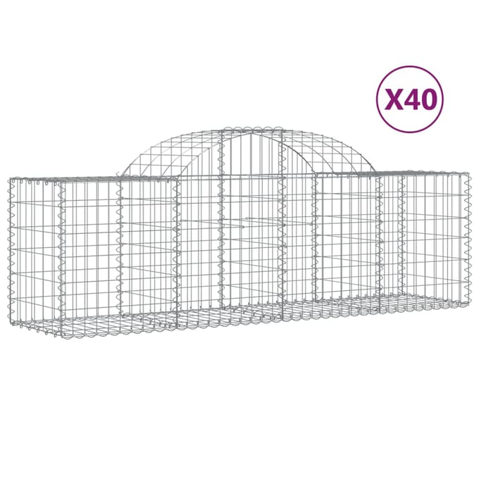 vidaXL Schanskorven 40 st gewelfd 200x50x60/80 cm ijzer