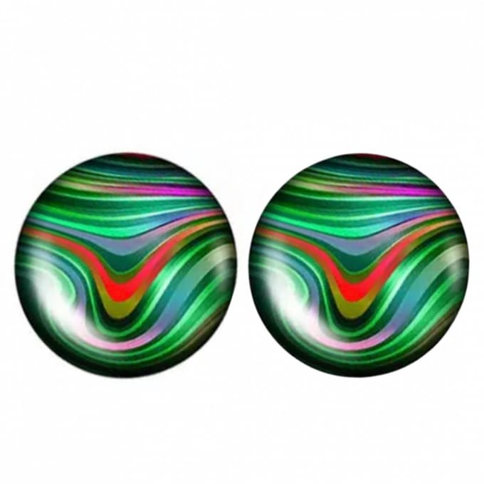 Clip oorbellen Puck 2 cm groen