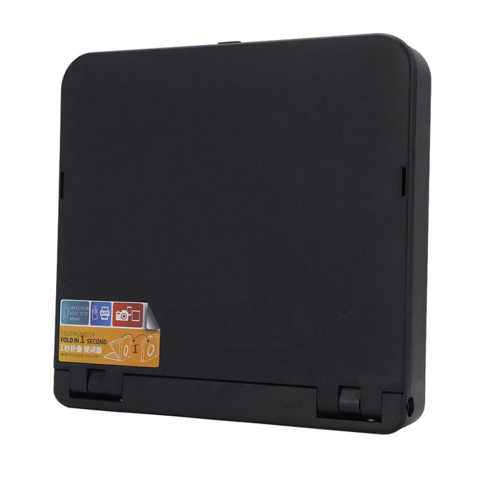 TC7 Opvouwbare Draagbare Teleprompter voor Smartphone Tablet SLR Camera met Afstandsbediening black