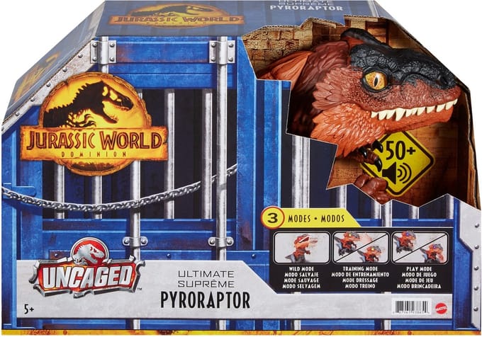 Jurassic World Dominion Ongekooid Wild Brullende Spookdino -  Pyroraptor - Dinosaurus Speelgoed