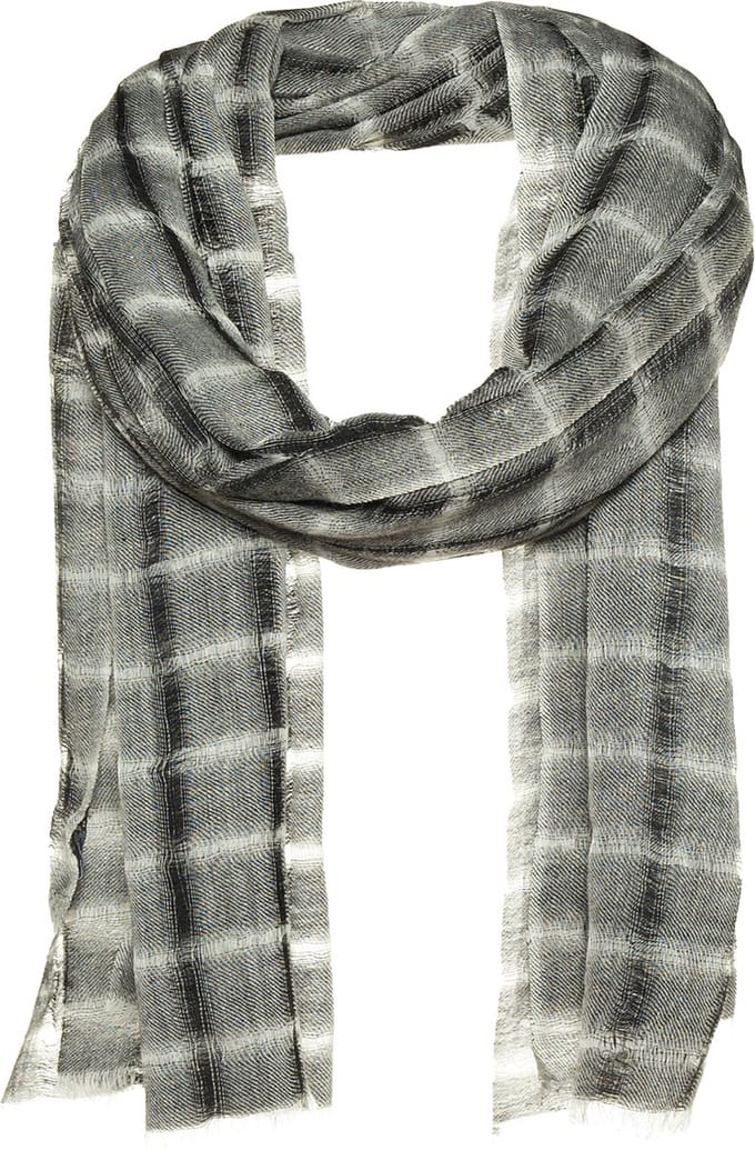 Amor Collections - Basket weave Sjaal - Boiled wol - Zwart - 100x200 cm