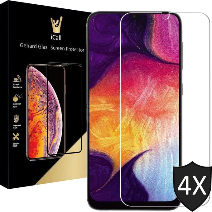 Screenprotector geschikt voor Samsung A50 - 4x Glas Screen Protector