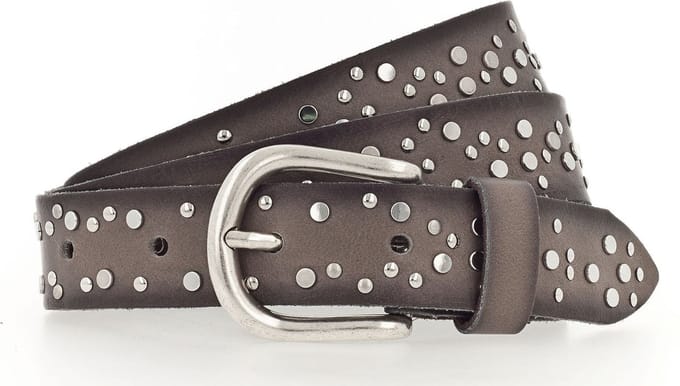 Vanzetti Leren Riem 25mm Rivet Belt W110 Taupe Grijs