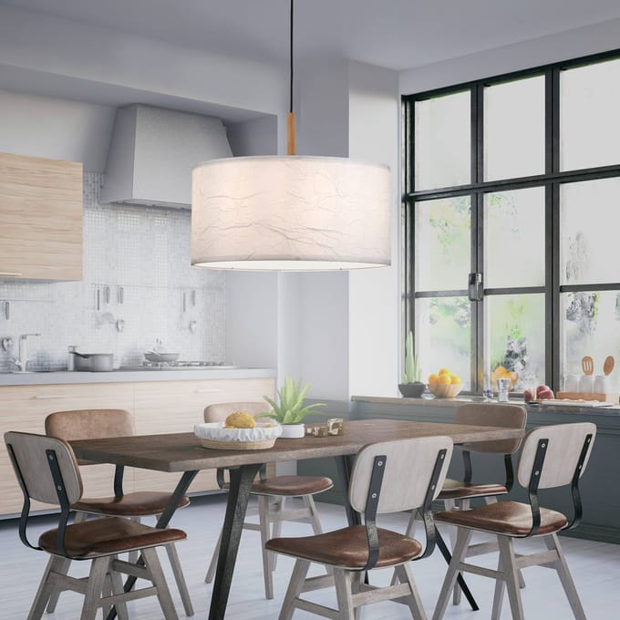 JUST LIGHT. GmbH Green Sofie hanglamp, papieren kap, 1-lamp