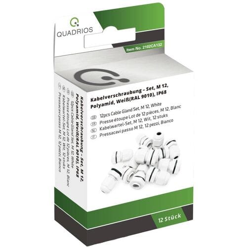 Quadrios 2102CA132 Wartel assortiment Waterbestendig M12 M12 PA66 Wit 1 set(s)