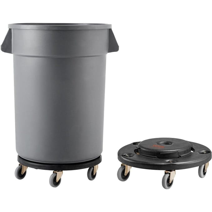 2 Pakken Ronde Afvalbak Dolly Geschikt voor 20, 32, 44, 55 Gallon Afvalcontainer