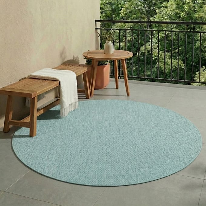 NATURL. Rond buitenkleed - Costa Turquoise - Ø 100cm