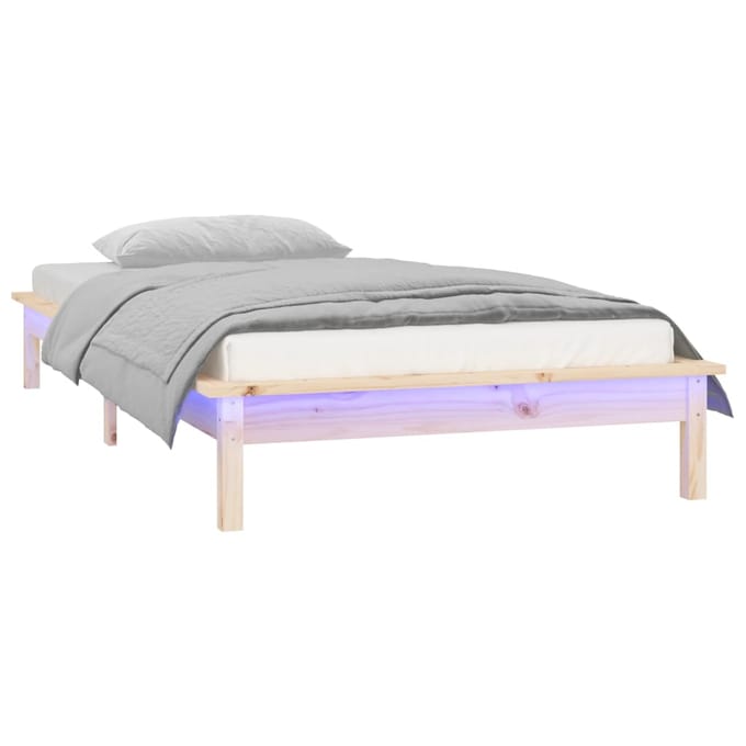 vidaXL - Bedframe - LED - massief - hout - 90x200 - cm