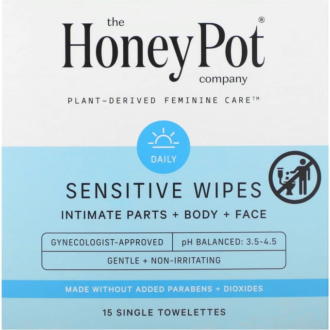 The Honey Pot Company, Mouchoirs sensibles, 15 unités white