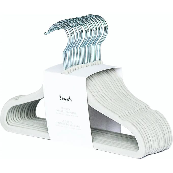 3 Sprouts - Velor Hanger 15 pcs Grey