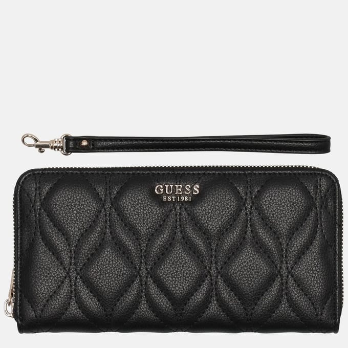 Guess Maxine Portemonnee Dames - Ritsportemonnee - Imitatieleer - Zwart