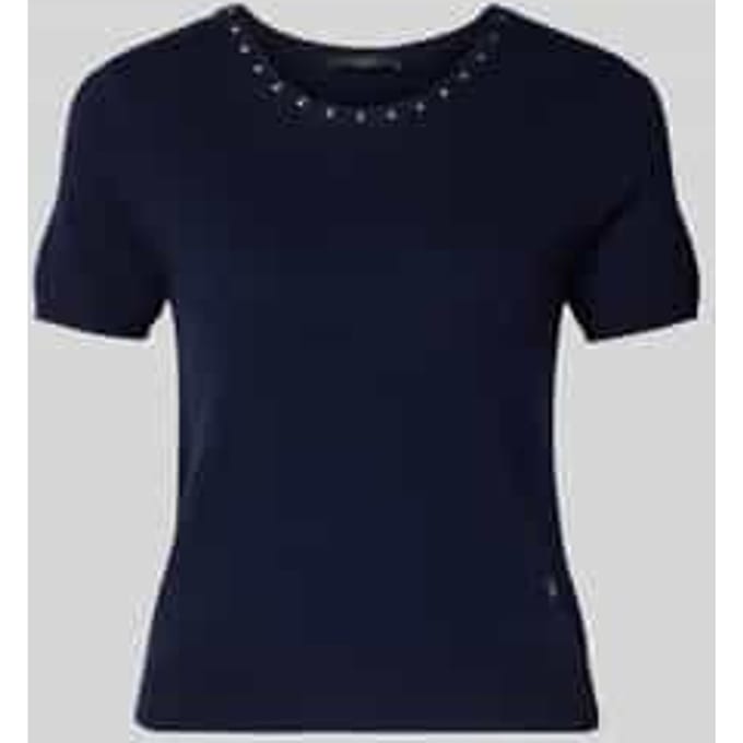 Gebreide pullover met siersteentjes van/met wol en kasjmier