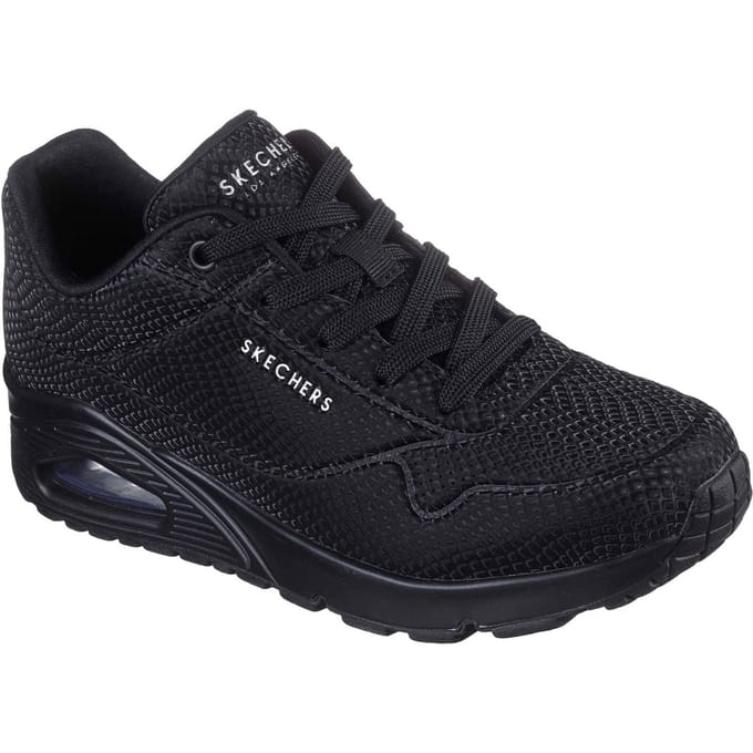 Skechers UNO - Glanzende Schubben Polyurethaan Dames Zwarte Standaard Sneakers
