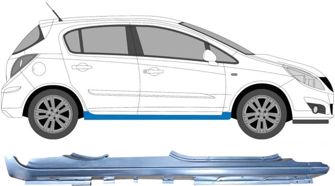 Volledige dorpel voor Opel Corsa D 2006-2015 / Rechts