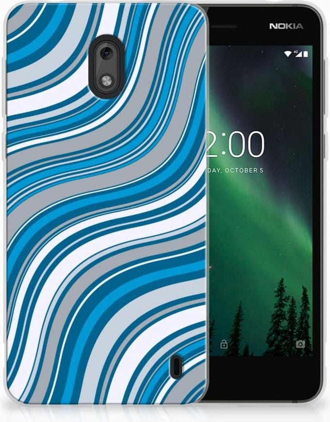 Nokia 2 TPU bumper Waves Blue